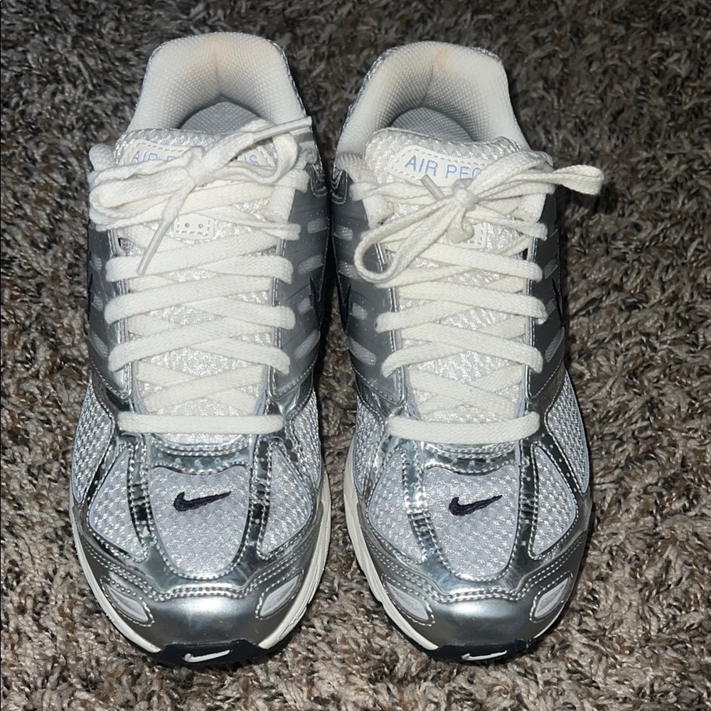 Nike Air Pegasus Metallic Silver and White Shoes